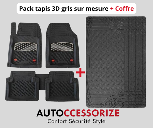 Tapis 3D standard couleur+coffre_طابي ستاندار مع لون+الكوفر (Bleu)