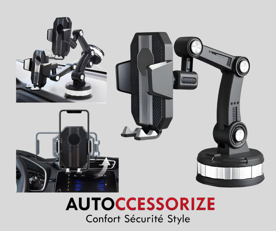 Support de téléphone de voiture rotatif à 360 degrés et verrouillage automatique